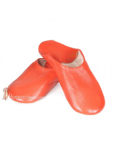 Babouche Kenza orange Babouche marocaine en cuir véritable pantoufles alliant confort et élégance