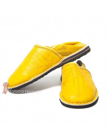 Babouche Touareg enfant mixte couleur jaune, babouches confortables et solides, chaussons robustes