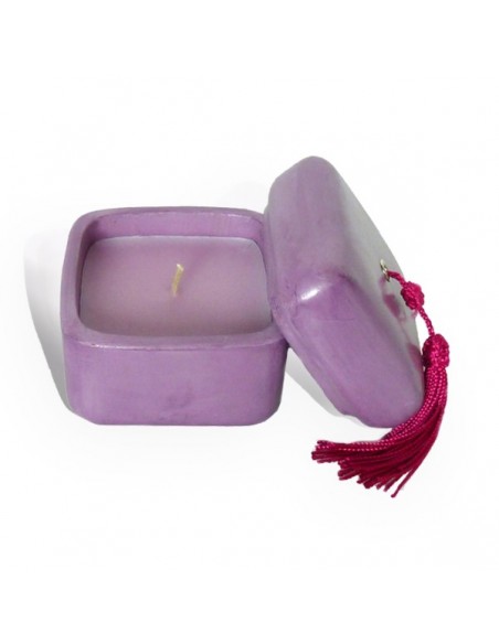 Bougie parfumée tadelakt carré violet