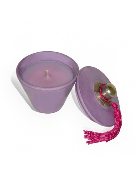 Bougie parfumée tadelakt conique violet