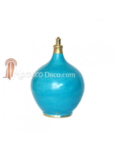 Pied de lampe design en Tadelakt Roumana turquoise