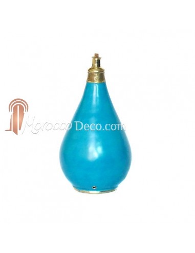 Pied de lampe traditionnel en Tadelakt turquoise