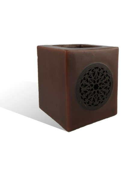 Photophore cube motif rosace en chocolat
